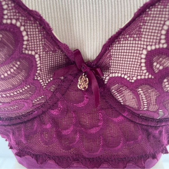 Daisy Fuentes Lace Pushup Long Line Bra Size 34B - Picture 3 of 12